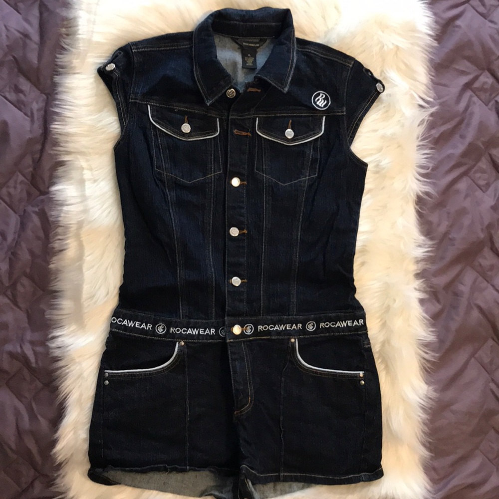 Never worn denim romper size XL